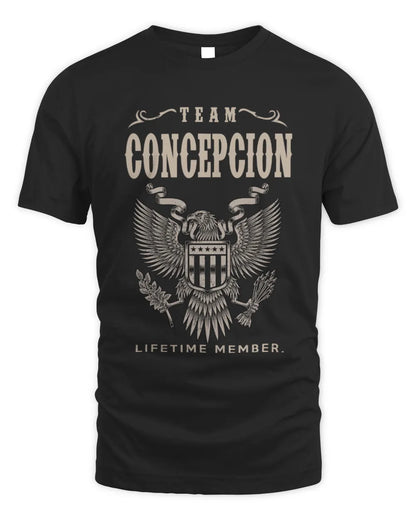 CONCEPCION TP06-K82 – Personalized Classic Style Apparel “Team NAME Lifetime Member” - Unisex Standard T-Shirt - Black