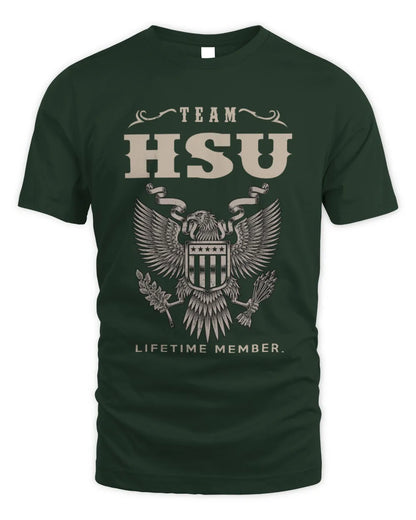 HSU TP06-K82 – Personalized Classic Style Apparel “Team NAME Lifetime Member” - Unisex Standard T-Shirt - Forest Green
