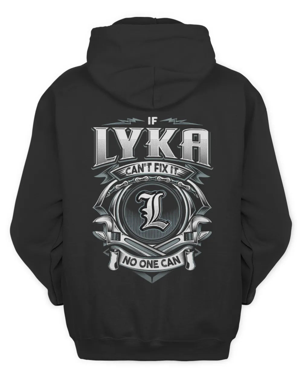 LYKA AP81-K4-626 - Personalized Ahmed Quote Apparel “If Ahmed Can't Fix It, No One Can” - Unisex Hoodie - Black