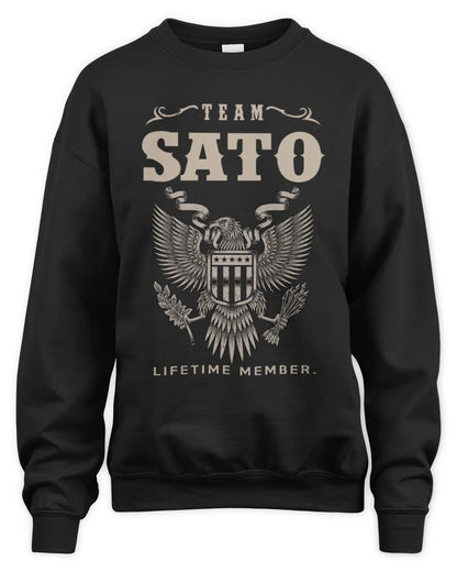 SATO TP06-K82 – Personalized Classic Style Apparel “Team NAME Lifetime Member” - Unisex Sweatshirt - Black