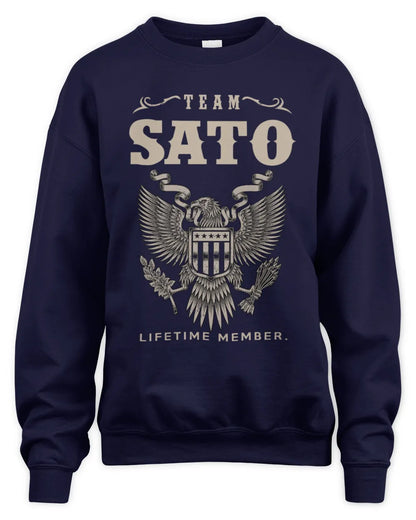 SATO TP06-K82 – Personalized Classic Style Apparel “Team NAME Lifetime Member” - Unisex Sweatshirt - Navy
