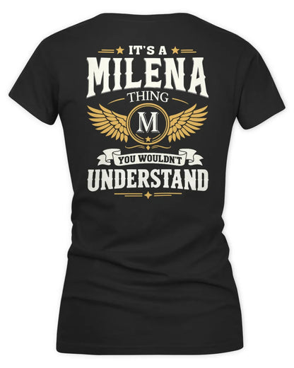 MILENA KT06-M008 It’s a [NAME] Thing – You Wouldn’t Understand | Personalized Vintage T-Shirt - Women's V-Neck T-Shirt - Black