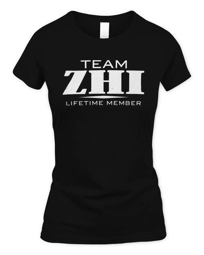 ZHI BL62-K4-128 - Personalized “Team NAME Lifetime Member” - Women's Standard T-Shirt - Black