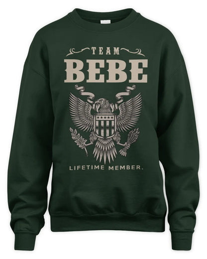 BEBE TP06-K82 – Personalized Classic Style Apparel “Team NAME Lifetime Member” - Unisex Sweatshirt - Forest Green