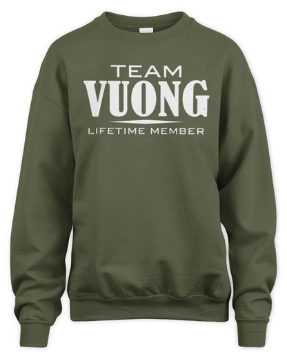 VUONG BL62-K4-128 - Personalized “Team NAME Lifetime Member” - Unisex Sweatshirt - Military Green