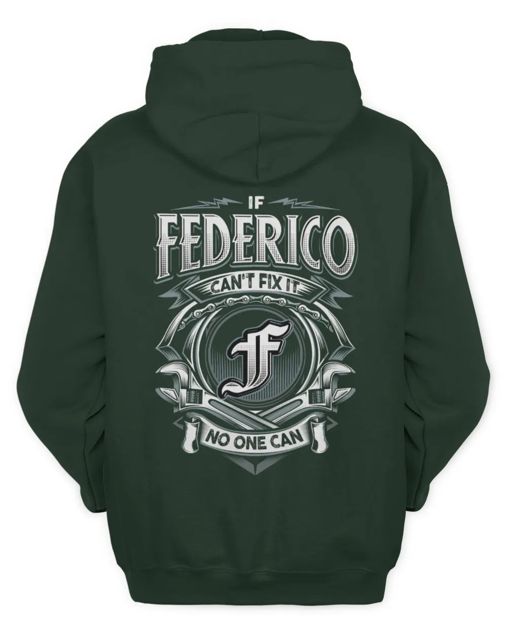 FEDERICO AP81-K4-626 - Personalized Ahmed Quote Apparel “If Ahmed Can't Fix It, No One Can” - Unisex Hoodie - Forest Green