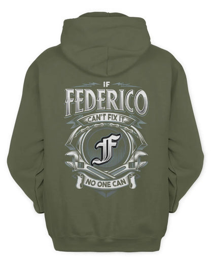 FEDERICO AP81-K4-626 - Personalized Ahmed Quote Apparel “If Ahmed Can't Fix It, No One Can” - Unisex Hoodie - Military Green