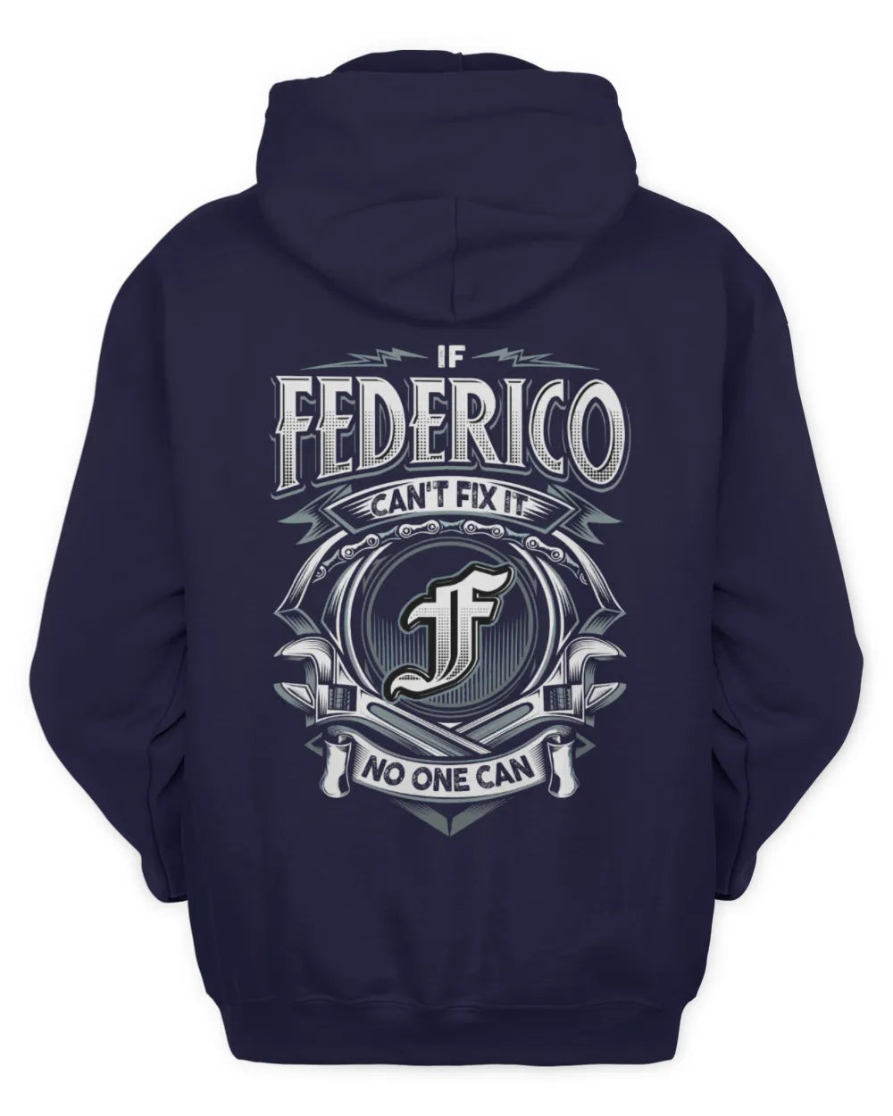 FEDERICO AP81-K4-626 - Personalized Ahmed Quote Apparel “If Ahmed Can't Fix It, No One Can” - Unisex Hoodie - Navy