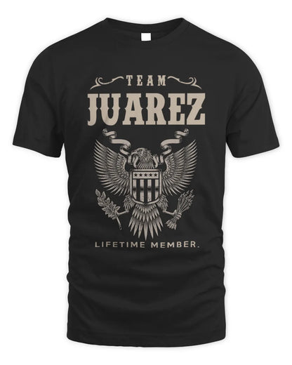 JUAREZ TP06-K82 – Personalized Classic Style Apparel “Team NAME Lifetime Member” - Unisex Standard T-Shirt - Black