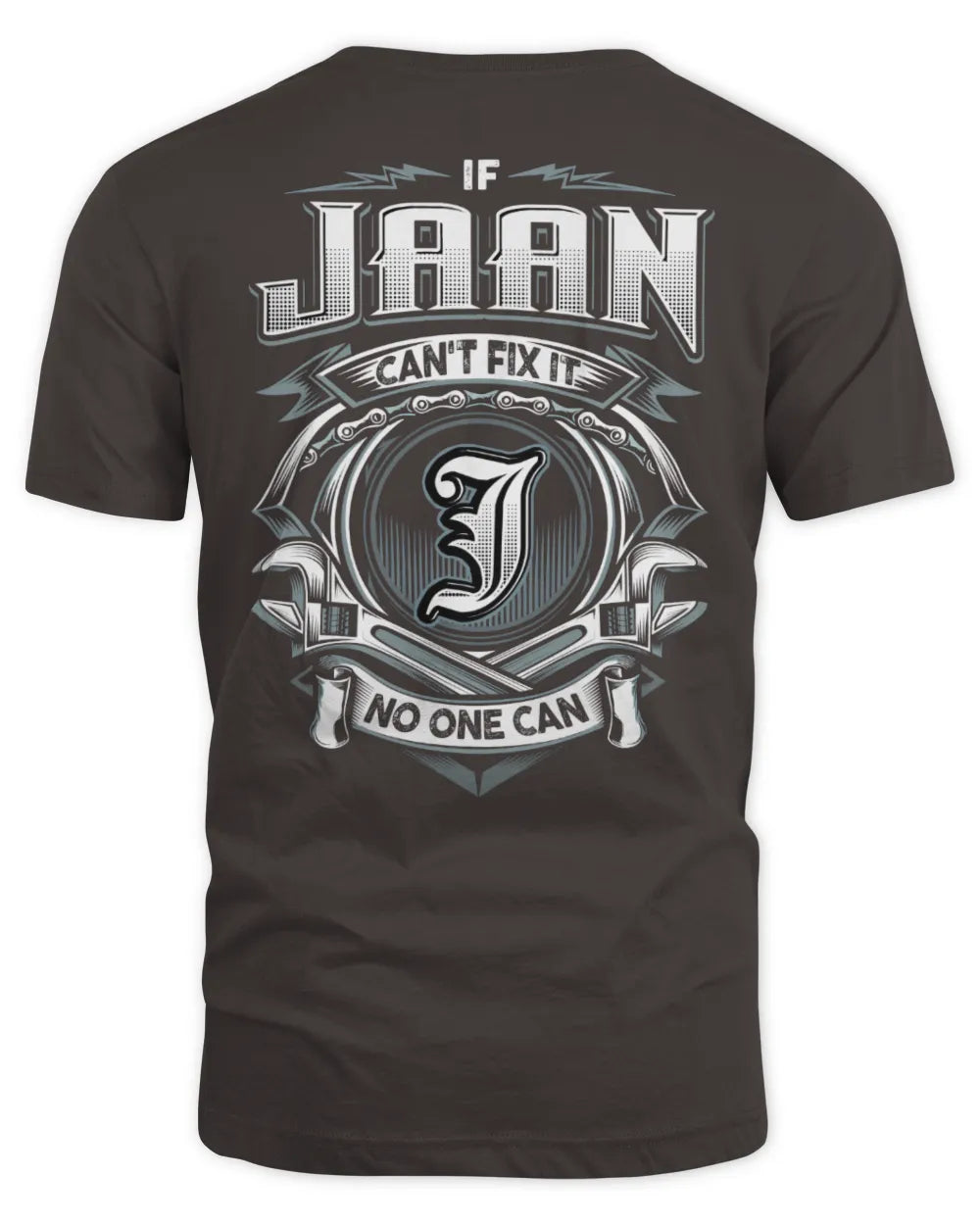 JAAN AP81-K4-626 - Personalized Ahmed Quote Apparel “If Ahmed Can't Fix It, No One Can” - Unisex Standard T-Shirt - Dark Chocolate