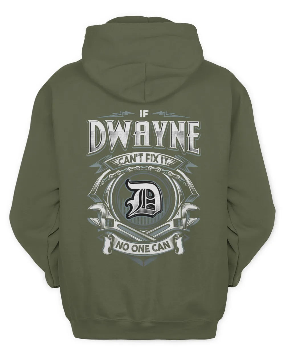 DWAYNE AP81-K4-626 - Personalized Ahmed Quote Apparel “If Ahmed Can't Fix It, No One Can” - Unisex Hoodie - Military Green