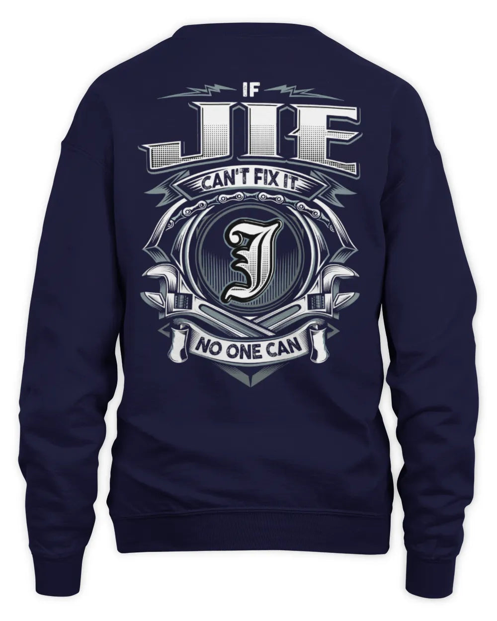 JIE AP81-K4-626 - Personalized Ahmed Quote Apparel “If Ahmed Can't Fix It, No One Can” - Unisex Sweatshirt - Navy
