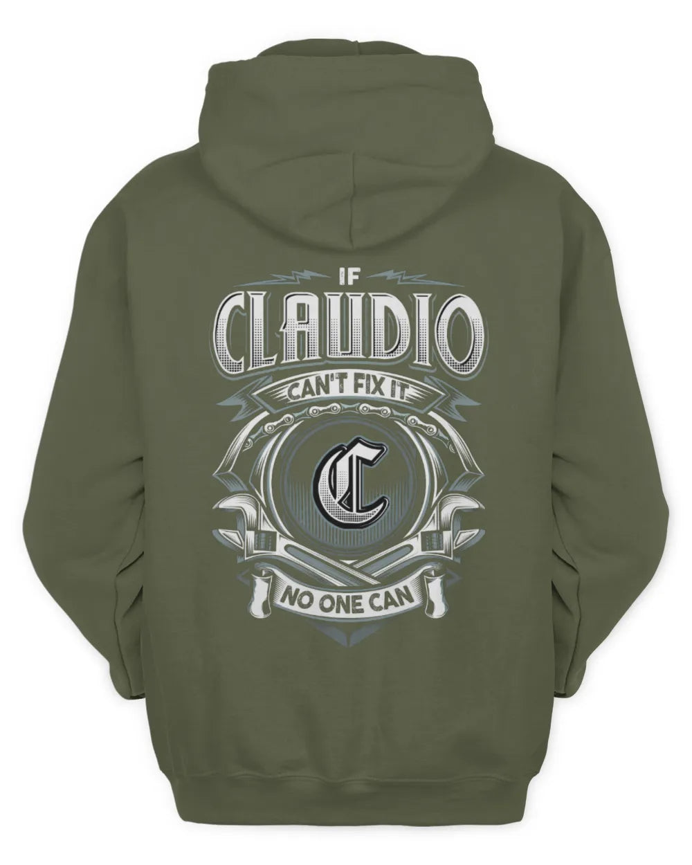 CLAUDIO AP81-K4-626 - Personalized Ahmed Quote Apparel “If Ahmed Can't Fix It, No One Can” - Unisex Hoodie - Military Green