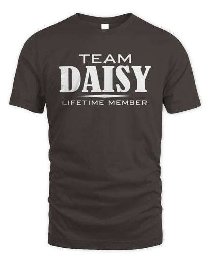 DAISY BL62-K4-128 - Personalized “Team NAME Lifetime Member” - Unisex Standard T-Shirt - Dark Chocolate