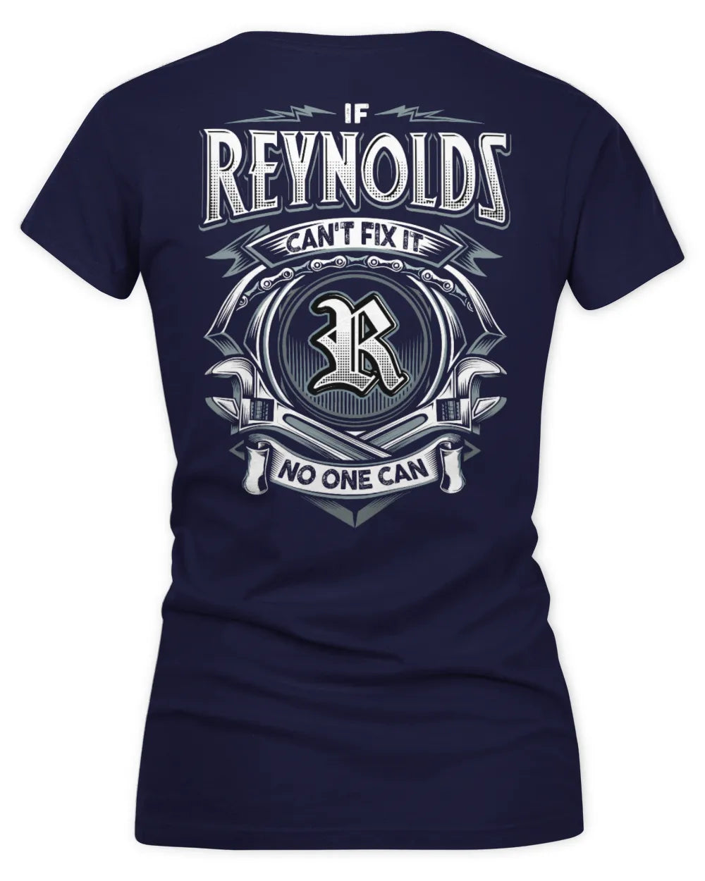 REYNOLDS AP81-K4-626 - Personalized Ahmed Quote Apparel “If Ahmed Can't Fix It, No One Can” - Women's V-Neck T-Shirt - Navy