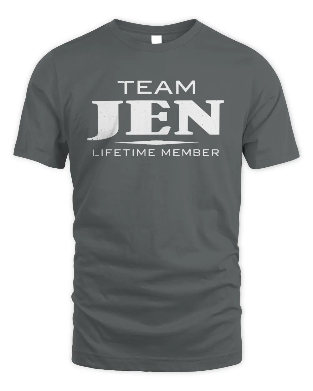 JEN BL62-K4-128 - Personalized “Team NAME Lifetime Member” - Unisex Standard T-Shirt - Charcoal