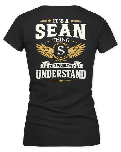 SEAN KT06-M008 It’s a [NAME] Thing – You Wouldn’t Understand | Personalized Vintage T-Shirt - Women's V-Neck T-Shirt - Black