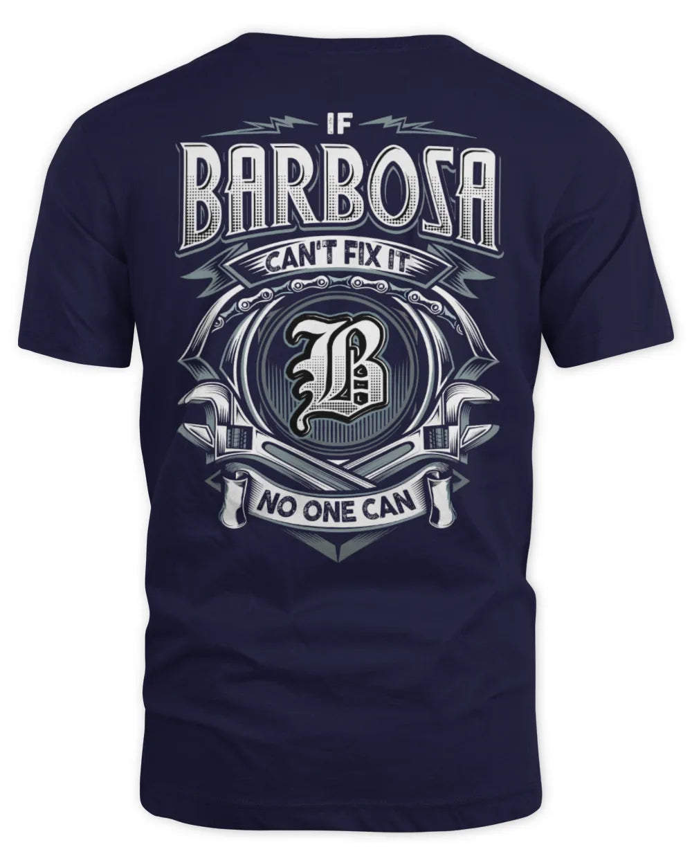BARBOSA AP81-K4-626 - Personalized Ahmed Quote Apparel “If Ahmed Can't Fix It, No One Can” - Unisex Standard T-Shirt - Navy