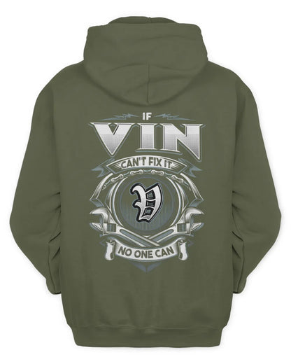 VIN AP81-K4-626 - Personalized Ahmed Quote Apparel “If Ahmed Can't Fix It, No One Can” - Unisex Hoodie - Military Green