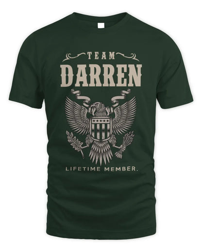 DARREN TP06-K82 – Personalized Classic Style Apparel “Team NAME Lifetime Member” - Unisex Standard T-Shirt - Forest Green