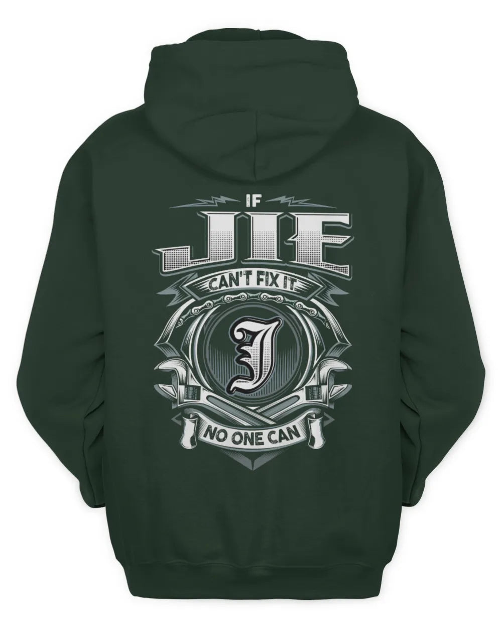 JIE AP81-K4-626 - Personalized Ahmed Quote Apparel “If Ahmed Can't Fix It, No One Can” - Unisex Hoodie - Forest Green