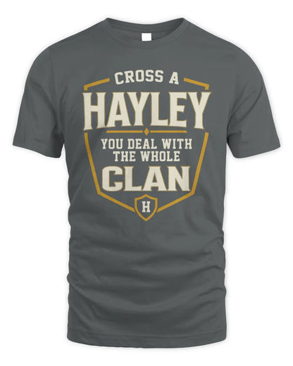 HAYLEY NT1-K008 Cross A/An NAME, You Deal With the Whole Clan | Personalized Vintage T-Shirt - Unisex Standard T-Shirt - Charcoal