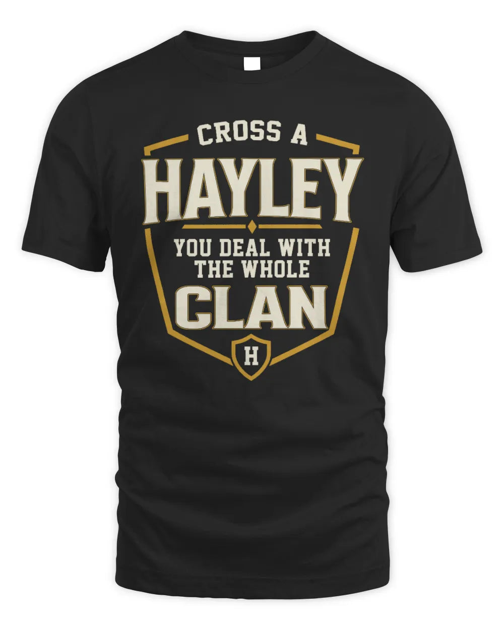 HAYLEY NT1-K008 Cross A/An NAME, You Deal With the Whole Clan | Personalized Vintage T-Shirt - Unisex Standard T-Shirt - Black