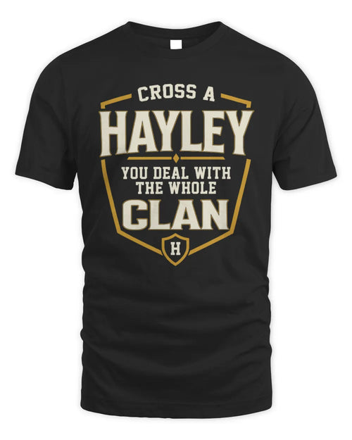 HAYLEY NT1-K008 Cross A/An NAME, You Deal With the Whole Clan | Personalized Vintage T-Shirt - Unisex Standard T-Shirt - Black