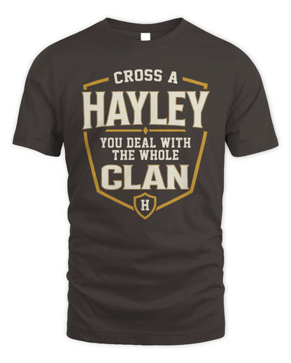 HAYLEY NT1-K008 Cross A/An NAME, You Deal With the Whole Clan | Personalized Vintage T-Shirt - Unisex Standard T-Shirt - Dark Chocolate