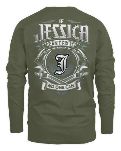 JESSICA AP81-K4-626 - Personalized Ahmed Quote Apparel “If Ahmed Can't Fix It, No One Can” - Men's Long Sleeved T-Shirt - Military Green
