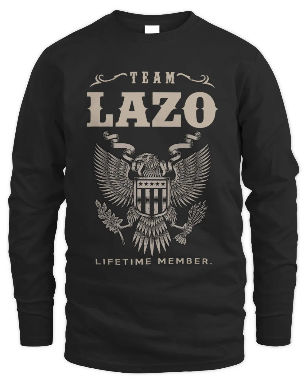 LAZO TP06-K82 – Personalized Classic Style Apparel “Team NAME Lifetime Member” - Men's Long Sleeved T-Shirt - Black