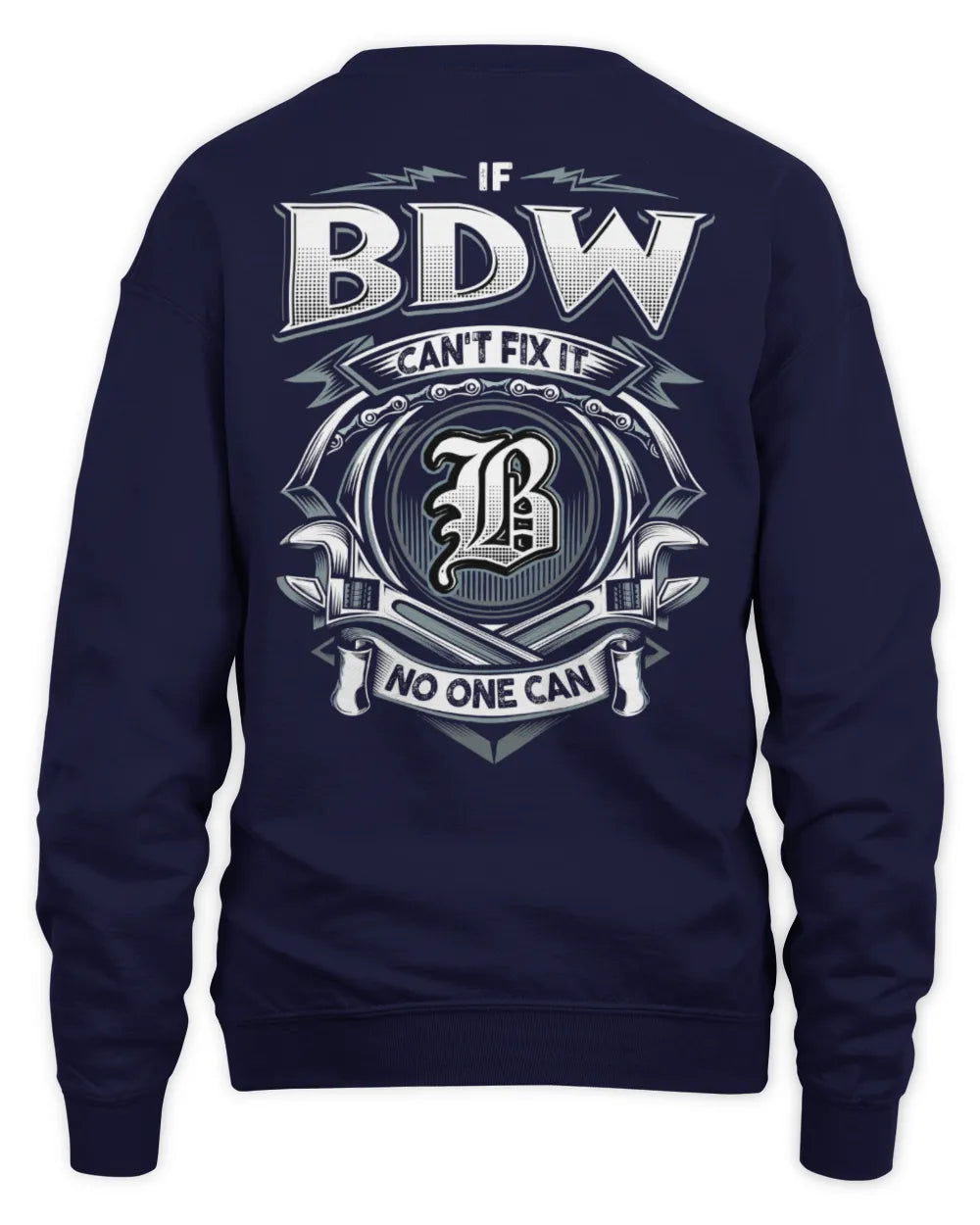 BDW AP81-K4-626 - Personalized Ahmed Quote Apparel “If Ahmed Can't Fix It, No One Can” - Unisex Sweatshirt - Navy