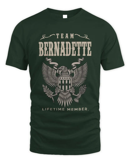 BERNADETTE TP06-K82 – Personalized Classic Style Apparel “Team NAME Lifetime Member” - Unisex Standard T-Shirt - Forest Green