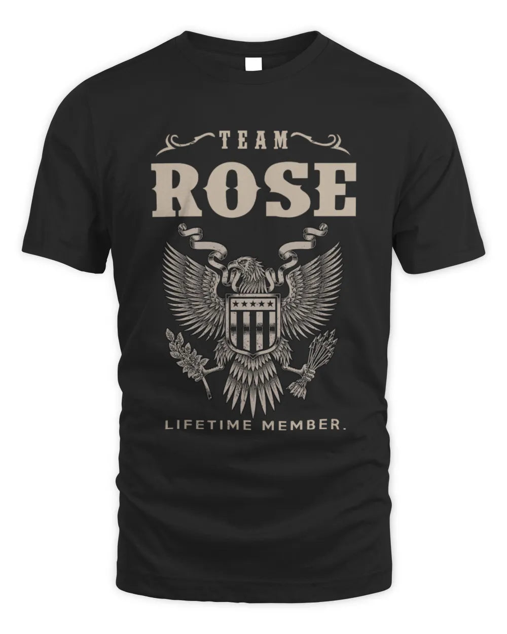 ROSE TP06-K82 – Personalized Classic Style Apparel “Team NAME Lifetime Member” - Unisex Standard T-Shirt - Black