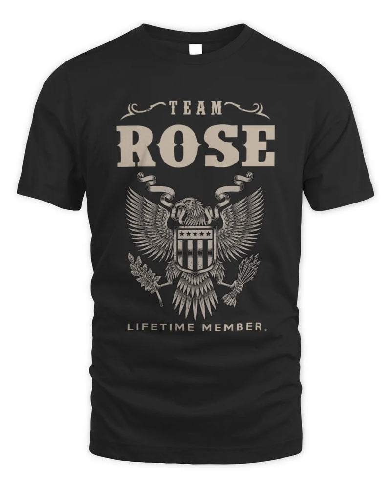 ROSE TP06-K82 – Personalized Classic Style Apparel “Team NAME Lifetime Member” - Unisex Standard T-Shirt - Black