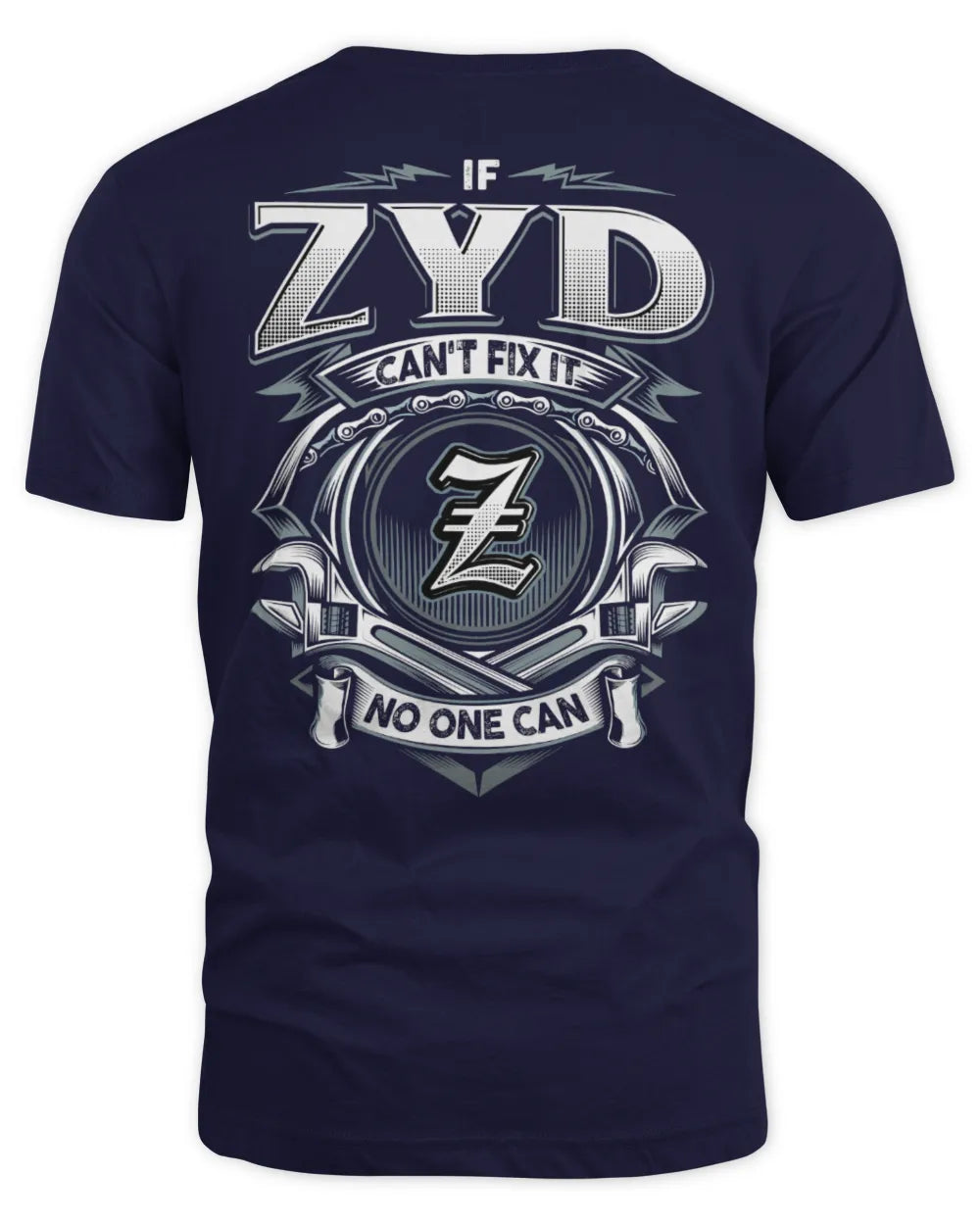 ZYD AP81-K4-626 - Personalized Ahmed Quote Apparel “If Ahmed Can't Fix It, No One Can” - Unisex Standard T-Shirt - Navy