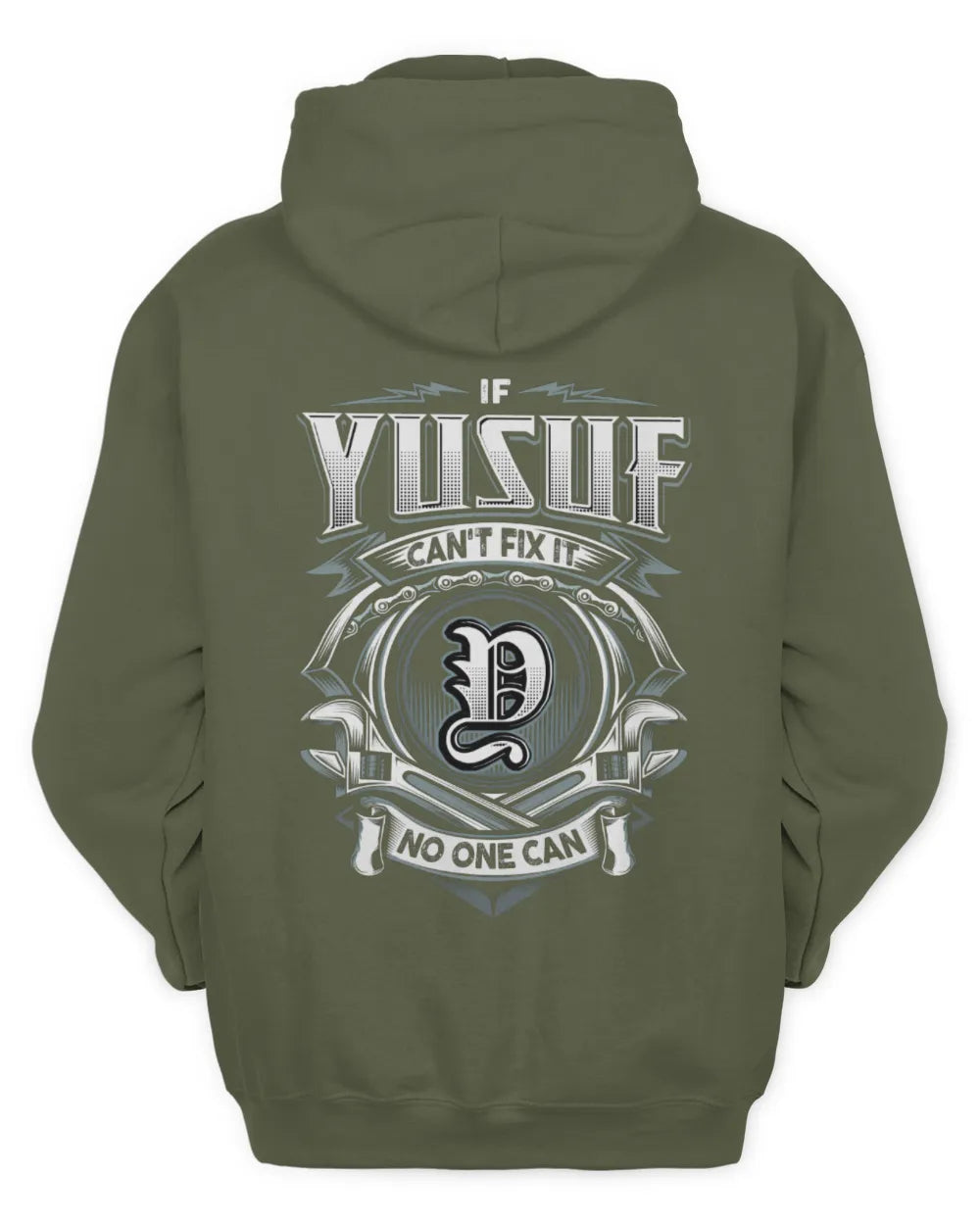 YUSUF AP81-K4-626 - Personalized Ahmed Quote Apparel “If Ahmed Can't Fix It, No One Can” - Unisex Hoodie - Military Green