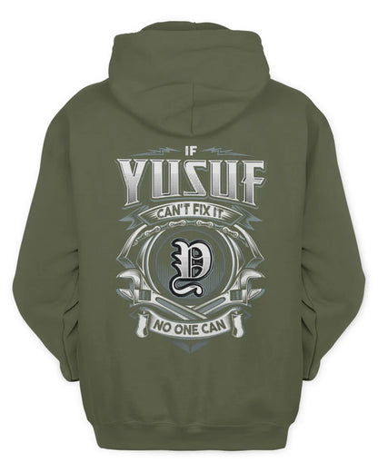 YUSUF AP81-K4-626 - Personalized Ahmed Quote Apparel “If Ahmed Can't Fix It, No One Can” - Unisex Hoodie - Military Green