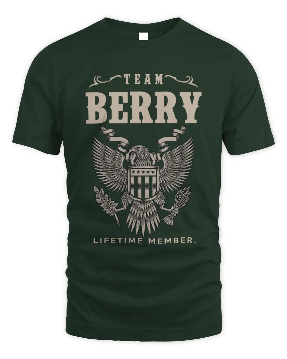 BERRY TP06-K82 – Personalized Classic Style Apparel “Team NAME Lifetime Member” - Unisex Standard T-Shirt - Forest Green