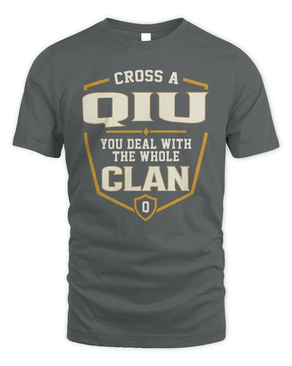 QIU NT1-K008 Cross A/An NAME, You Deal With the Whole Clan | Personalized Vintage T-Shirt - Unisex Standard T-Shirt - Charcoal