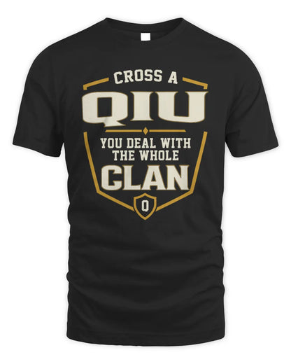 QIU NT1-K008 Cross A/An NAME, You Deal With the Whole Clan | Personalized Vintage T-Shirt - Unisex Standard T-Shirt - Black