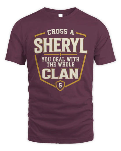SHERYL NT1-K008 Cross A/An NAME, You Deal With the Whole Clan | Personalized Vintage T-Shirt - Unisex Standard T-Shirt - Maroon