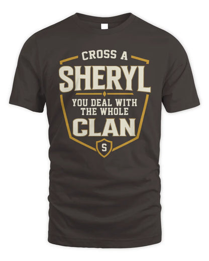 SHERYL NT1-K008 Cross A/An NAME, You Deal With the Whole Clan | Personalized Vintage T-Shirt - Unisex Standard T-Shirt - Dark Chocolate