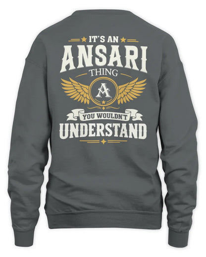 ANSARI KT06-M008 It’s a [NAME] Thing – You Wouldn’t Understand | Personalized Vintage T-Shirt - Unisex Sweatshirt - Charcoal