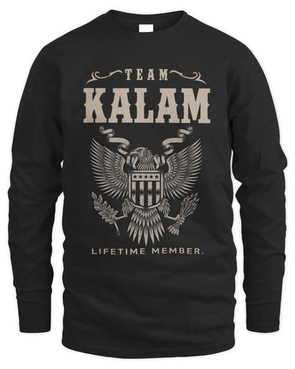 KALAM TP06-K82 – Personalized Classic Style Apparel “Team NAME Lifetime Member” - Men's Long Sleeved T-Shirt - Black