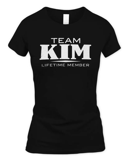 KIM BL62-K4-128 - Personalized “Team NAME Lifetime Member” - Women's Standard T-Shirt - Black