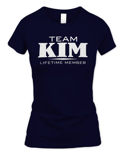 KIM BL62-K4-128 - Personalized “Team NAME Lifetime Member” - Women's Standard T-Shirt - Navy