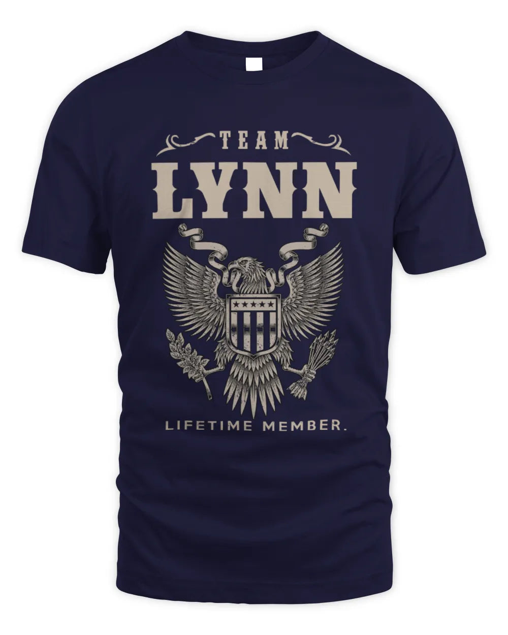 LYNN TP06-K82 – Personalized Classic Style Apparel “Team NAME Lifetime Member” - Unisex Standard T-Shirt - Navy