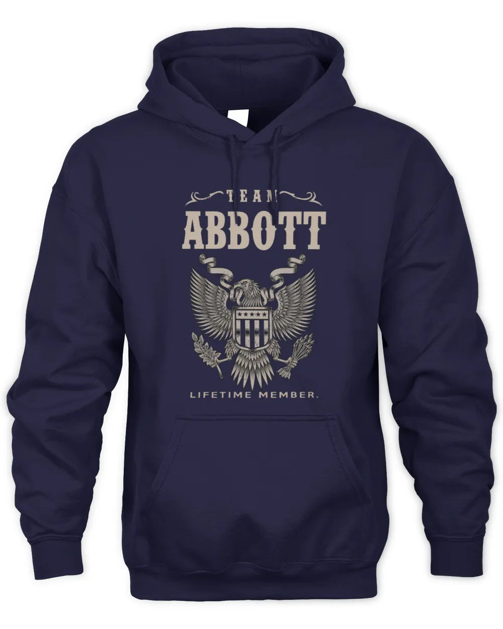 ABBOTT TP06-K82 – Personalized Classic Style Apparel “Team NAME Lifetime Member” - Unisex Hoodie - Navy