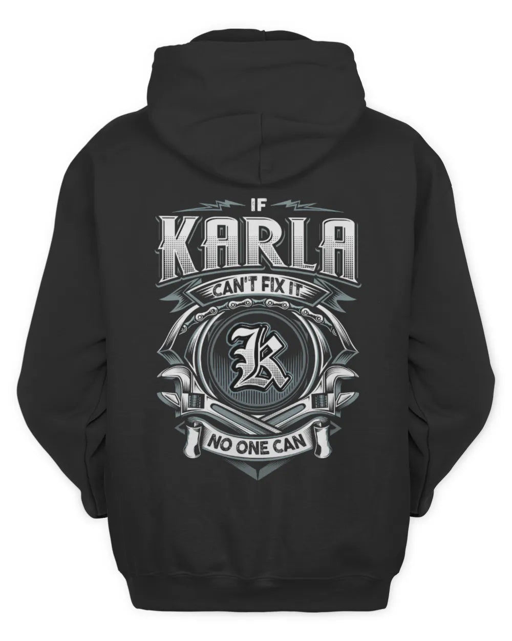 KARLA AP81-K4-626 - Personalized Ahmed Quote Apparel “If Ahmed Can't Fix It, No One Can” - Unisex Hoodie - Black